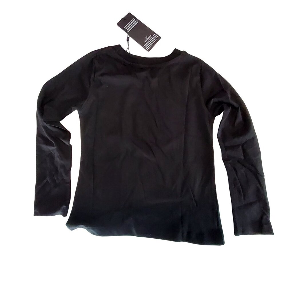 True Religion Long Sleeve Black Gold Studded Tee Size L (6X)  Girls 100% Cotton - Picture 2 of 11